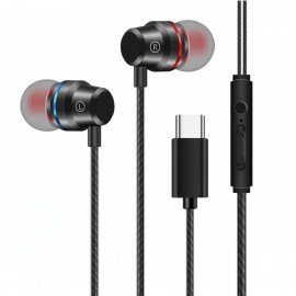 ATC-HFr2 Ενσύρματα Ακουστικά Handsfree Type-C Μεταλικό Μαύρο