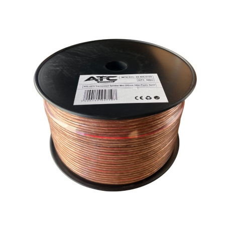 ATC-2275 Στροφείο Καλώδιο Ηχείου Διαφανές 2x2mm 100m