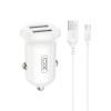XO CC67 Mini Smart Φορτιστής Αυτοκινήτου με 2 Θύρες USB 2.4A και Καλώδιο Type-C (NB103)