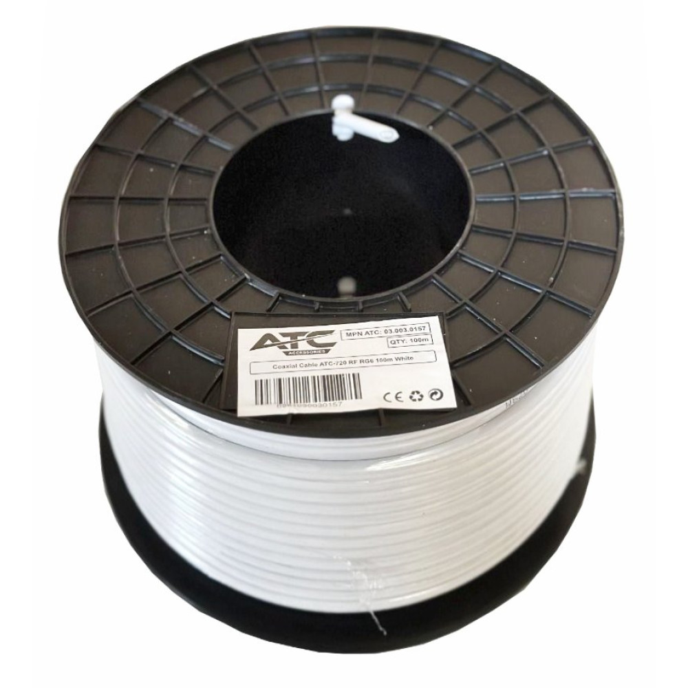 ATC Στροφείο RF ATC-720 RG6 100m Λευκό