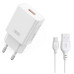 XO L127 USB-A QC18W Φορτιστής Γρήγορης Φόρτισης με Type-C Καλώδιο