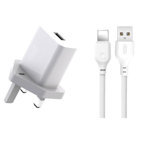 XO L99 Φορτιστής UK με Καλώδιο Lightning  2.4A