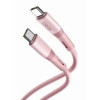 XO NB-Q226B Καλώδιο Φόρτισης - Data 60W Type-C σε Type-C 1m Ροζ