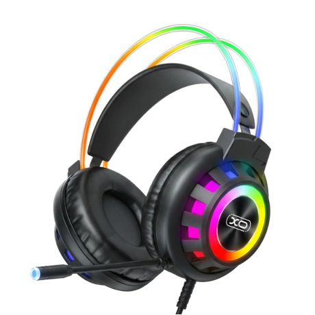 XO GE10 Gaming Ενσύρματα Ακουστικά RGB με Μικρόφωνο Μαύρα