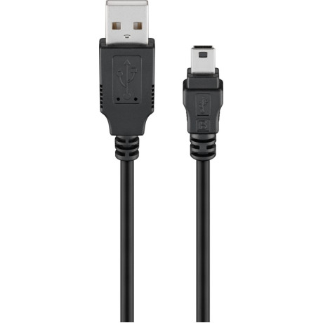 Goobay Essential Mini USB Καλώδιο Συγχρονισμού & Φόρτισης Μαύρο 1μ