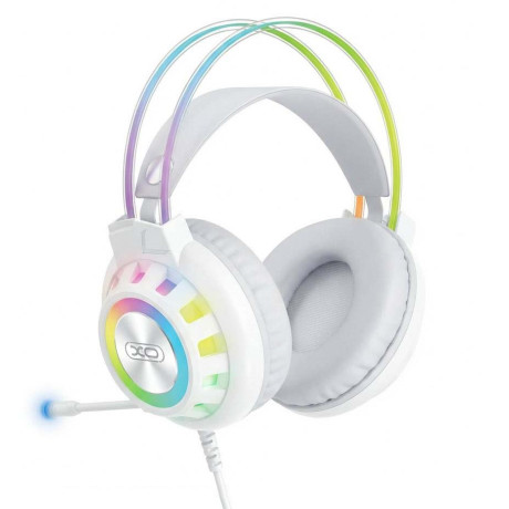 XO GE10 Gaming Ενσύρματα Ακουστικά RGB με Μικρόφωνο Λευκά