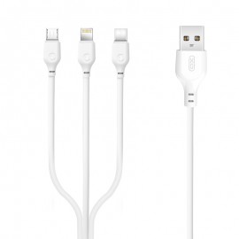 XO NB103 2.0A 3 σε 1 Καλώδιο USB Λευκό