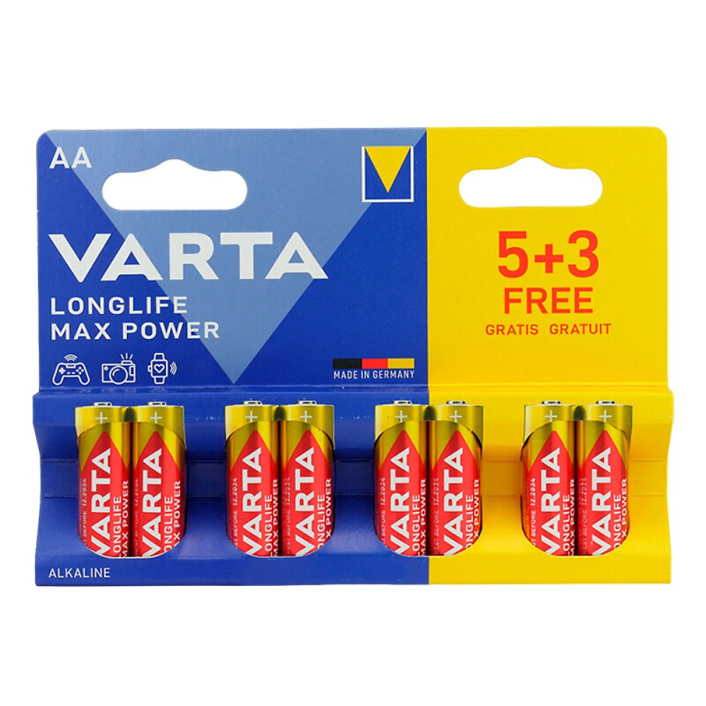 Varta Longlife Max Mignon Battery AA B5+3