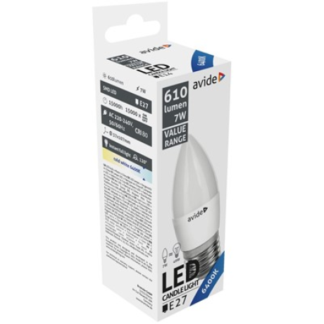 Avide Value LED Κερί E27 7W Ψυχρό 6400K