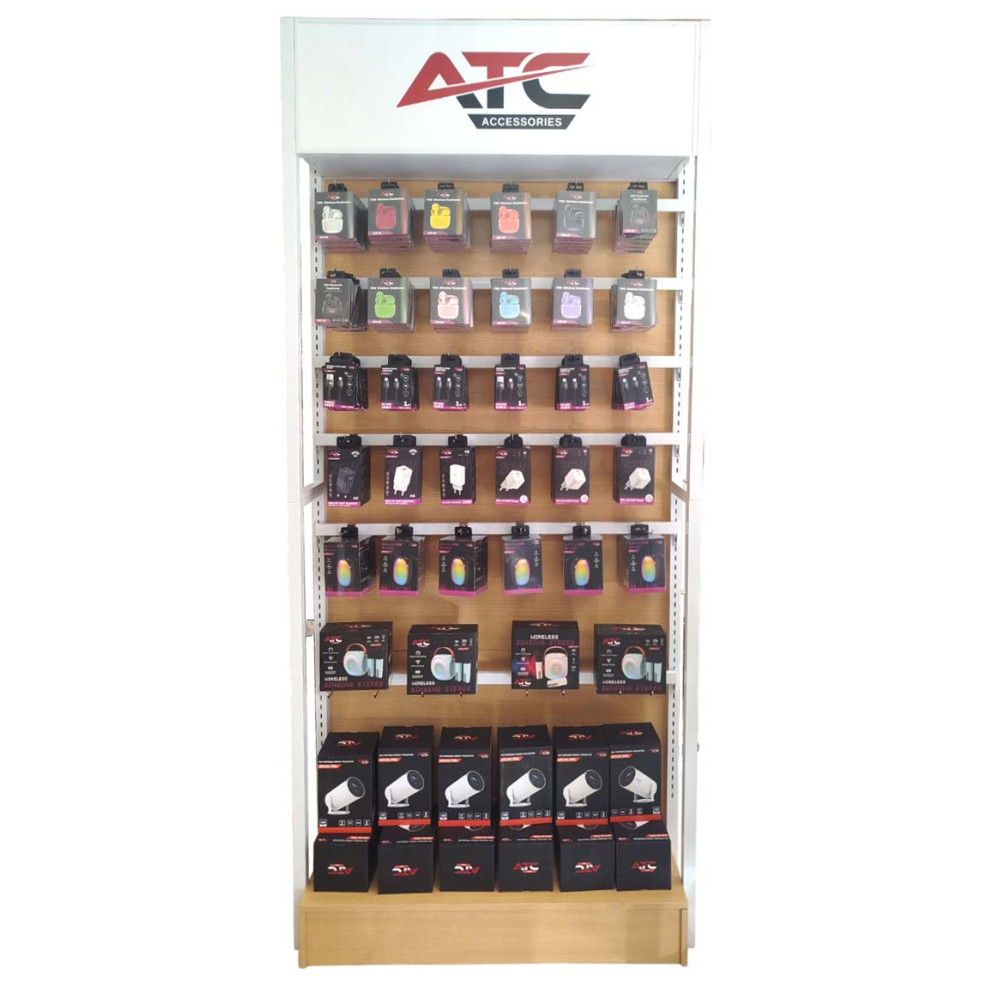 ATC Floor Wood Metal Display (220cm X 100cm X 28cm)
