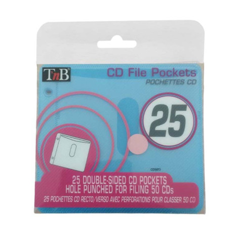 TnB CD File Pockets 25 Double-Sided
