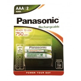 Panasonic Επαναφορτιζόμενη ΗR03 750mAh AAA (2τμχ)
