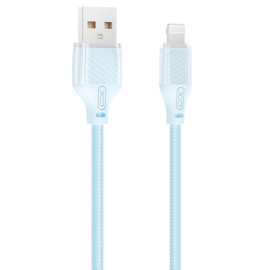 XO NB291 Καλώδιο Φόρτισης & Μεταφοράς Δεδομένων USB-A σε Lighting Πλεκτό 6A Μπλε 1m