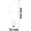 Avide LED Κερί 2.9W E14 Θερμό 3000K Super Υψηλής Φωτεινότητας