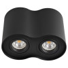Avide Φωτιστικό Οροφής GU10 Spot Light Στρογγυλό Μαύρο Περιστρεφόμενο Διπλό