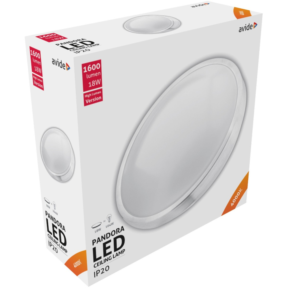 Avide LED Μοντέρνα Πλαφονιέρα Οροφής Pandora (Αλουμίνιο) 18W 330*100mm Λευκό 4000K
