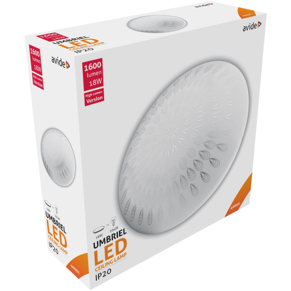 Avide LED Μοντέρνα Πλαφονιέρα Οροφής Umbriel (Raindrop) 18W 330*100mm