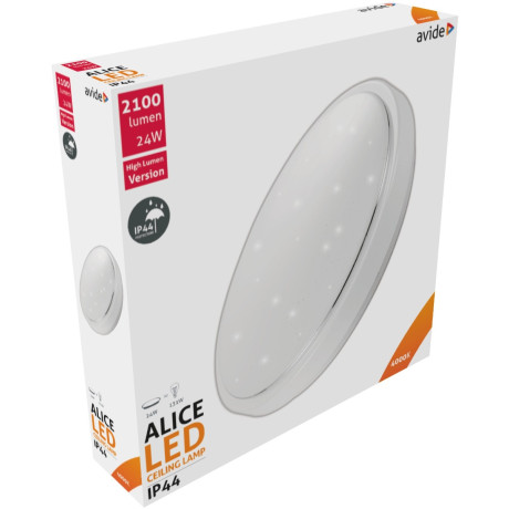 Avide LED Πλαφονιέρα Oyster IP44 Alice 24W 380*110mm NW 4000K
