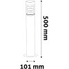 Avide Εξωτερικό Φωτιστικό Κήπου Delmar 1xE27 500mm IP44 Σατέν Νίκελ