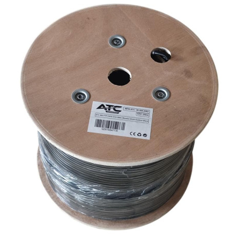 ATC-662 Στροφείο FTP CAT6 CCA PET για Εξωτερικό Χώρο Μαύρο 250m