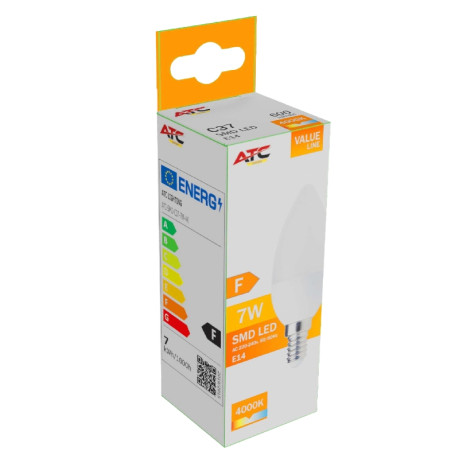 ATC SMD LED Κερί C37 230V 7W/600LM E14 4000K