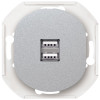 EON E6161.S 2xUSB charger 2,1A 5V without cover frame, silver