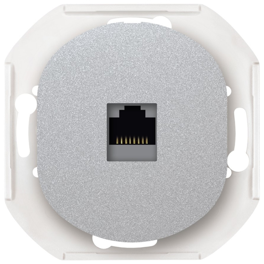 EON E616S.S Data socket without cover frame 1xRJ45 Cat 6A FTP, silver
