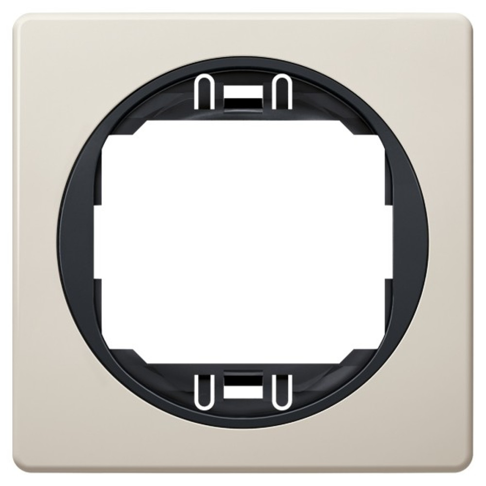 EON E6801.9E One-gang frame 80x80, beige with black holder