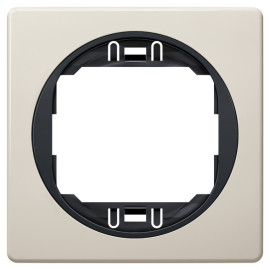 EON E6801.9E One-gang frame 80x80, beige with black holder