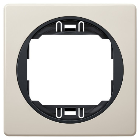 EON E6801.9E One-gang frame 80x80, beige with black holder