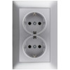 Entac Arnold Recessed wall socket 2x earthed Silver