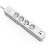 Entac Πολύπριζο 4 Θέσεων Με Διακόπτη D2 1.5m 1xUSB-A x 1xUSB-C 3G1.5