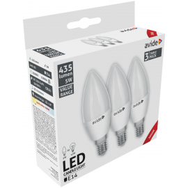 Avide LED Κερί 5W E14 Θερμό 3000K Value 3τμχ