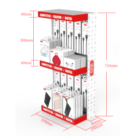 XO ZSJ002 Double deck desktop display rack  720x300x200