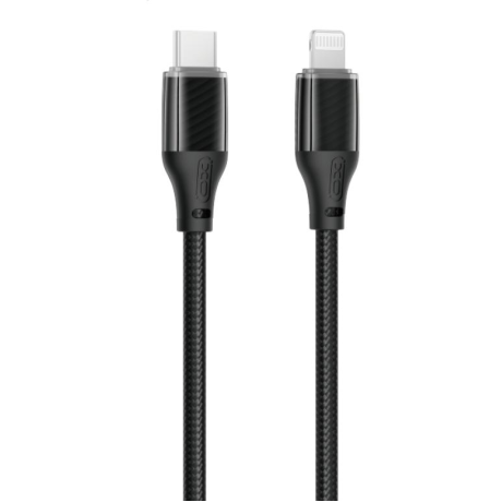 XO NB-Q291A Braided Lightning σε Type-c 27W Καλώδιο Μαύρο