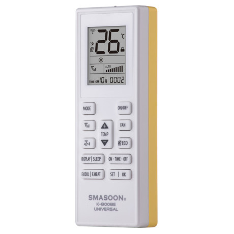 SMASOON K-8008E Universal Τηλεχειριστήριο Κλιματισμού Κίτρινο