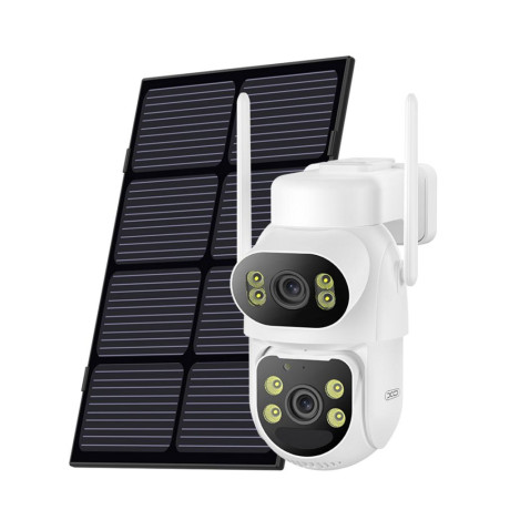XO CR19 Εξωτερική Solar Κάμερα 4G AOV με Διπλό Φακό & 4 Megapixel