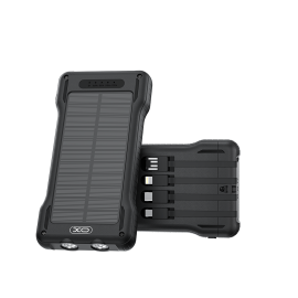 XO PR290 Solar Power Bank 10000mAh με 4 Eνσωματωμένα Καλώδια