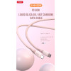 XO NB-Q226B Καλώδιο Φόρτισης - Data 60W Type-C σε Type-C 1m Ροζ