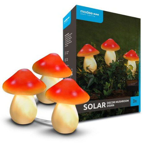 Modee Lighting LED Ηλιακό Διακοσμητικό Φωτιστικό Κήπου Μανιτάρι DS006 (3τμχ)