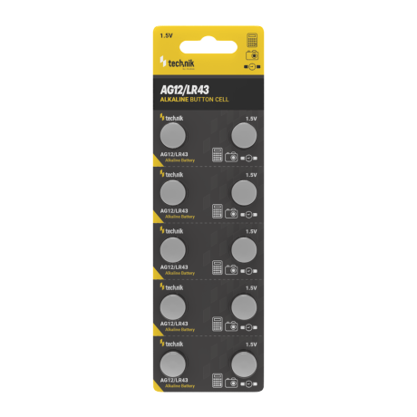 Technik Αλκαλικές Μπαταρίες Κουμπιά Platinum AG12 / LR43 / 186 / 386 1.5V B10