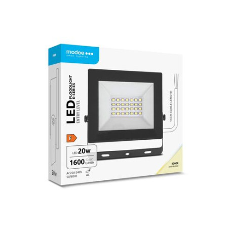 Modee Lighting LED Προβολέας E-series Slim 20W 120° 4000K 1600 lm ERP