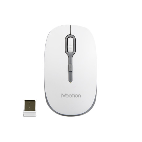 Meetion MT-R547 2.4G Ασύρματο Ποντίκι / Άσπρο + Γκρι