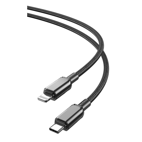 XO NB-Q250A PD 27W PVC Καλώδιο Φόρτισης + Data για Lightning L=1m Μαύρο