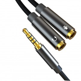XO NBR197 2 σε 1 Μετατροπέας 3.5mm σε  Ήχου με Μικρόφωνο