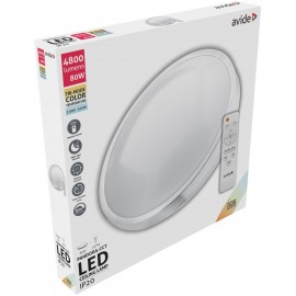 Avide LED Μοντέρνα Πλαφονιέρα Οροφής Pandora-CCT (Αλουμίνιο) 80W με Τηλεχειριστήριο