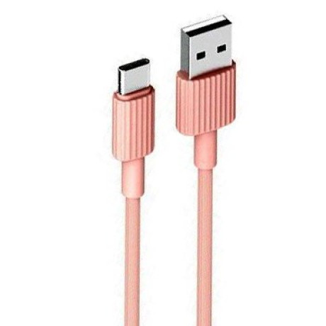 XO NB156 USB Καλώδιο Φόρτισης για Type-C Ροζ