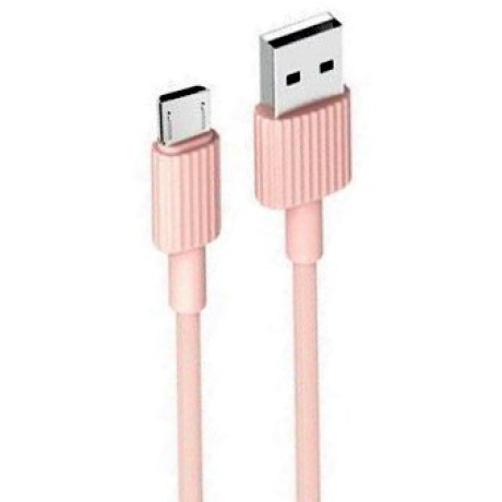 XO NB156 USB Καλώδιο Φόρτισης για Micro Ροζ