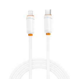 XO NB-Q302A Καλώδιο Φόρτισης & Μεταφοράς Δεδομένων Lightning σε Type-C 27W Λευκό 1m