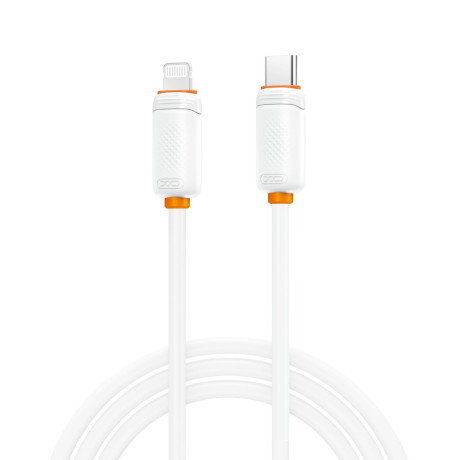 XO NB-Q302A Καλώδιο Φόρτισης & Μεταφοράς Δεδομένων Lightning σε Type-C 27W Λευκό 1m
